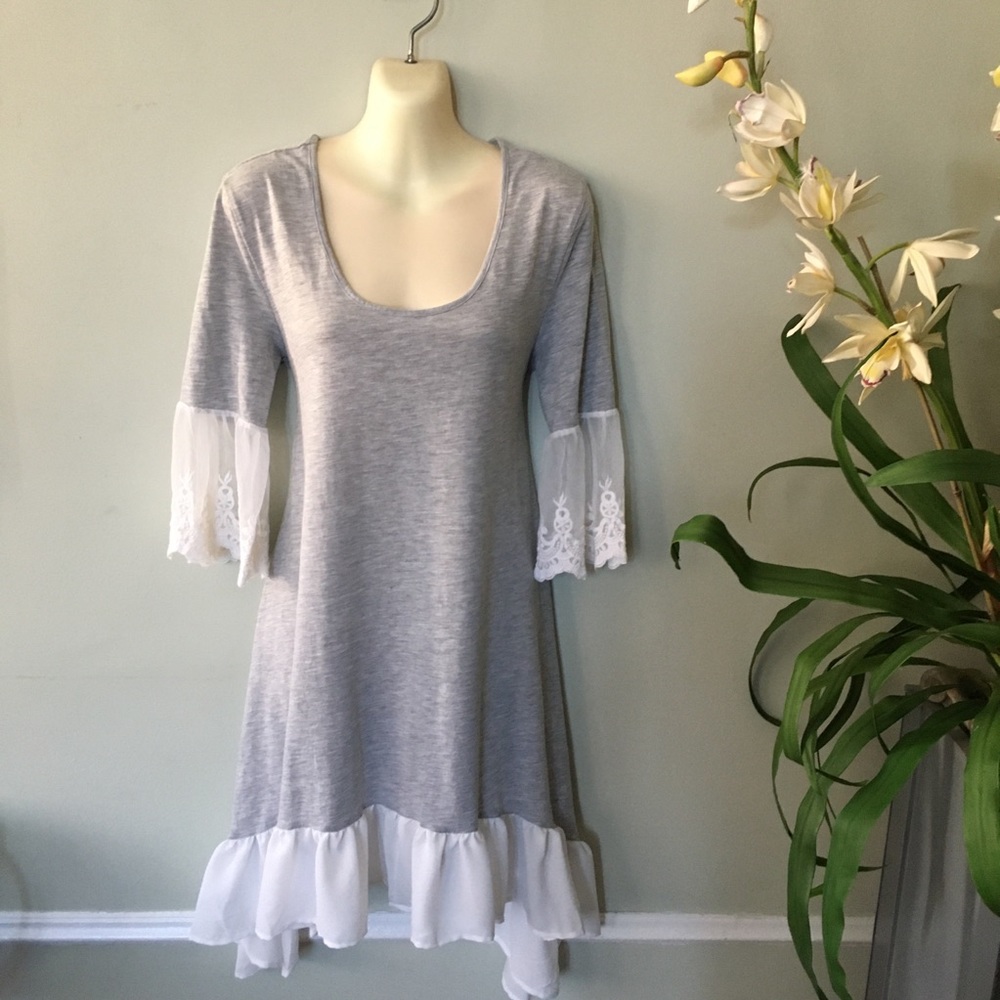 Tassel and Lace T-shirt like casual dress
